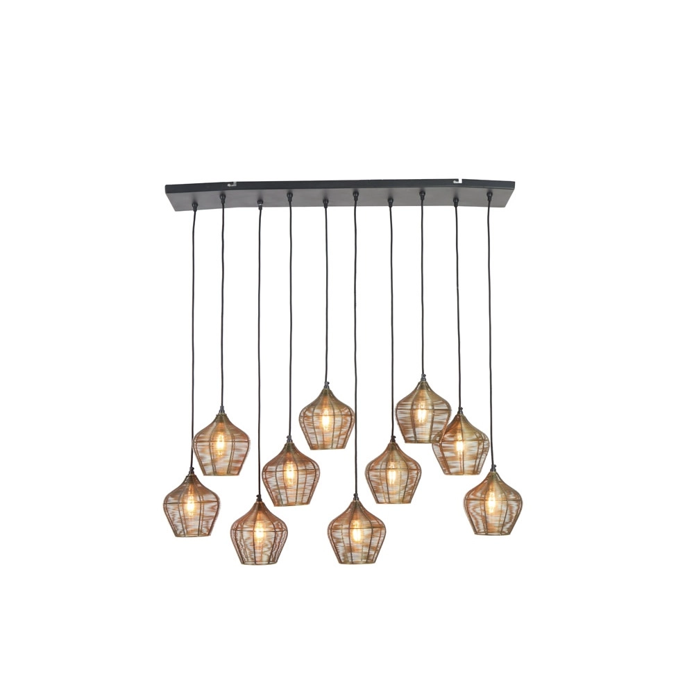 Pendant lamp Alvaro 10-light bronze Light & Living 8717807635640