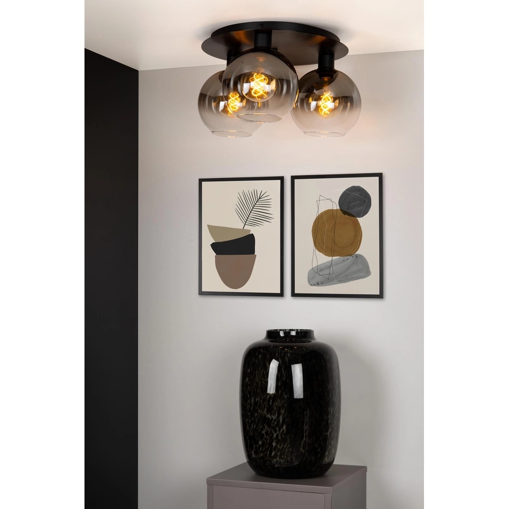 Ceiling lamp Marius 3-light black Lucide 5411212741004