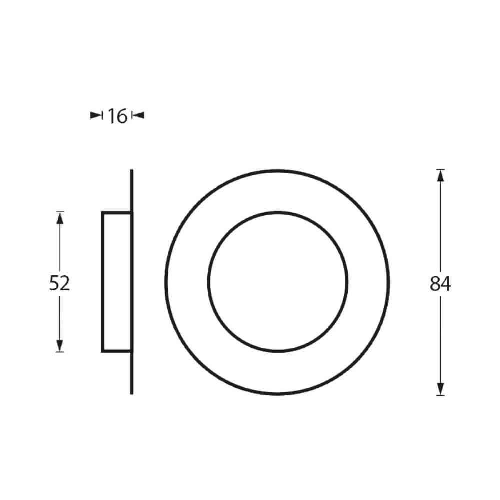 Sliding door handle round Alvro Stainless Steel Ø5.2cm Intersteel 8714186075302