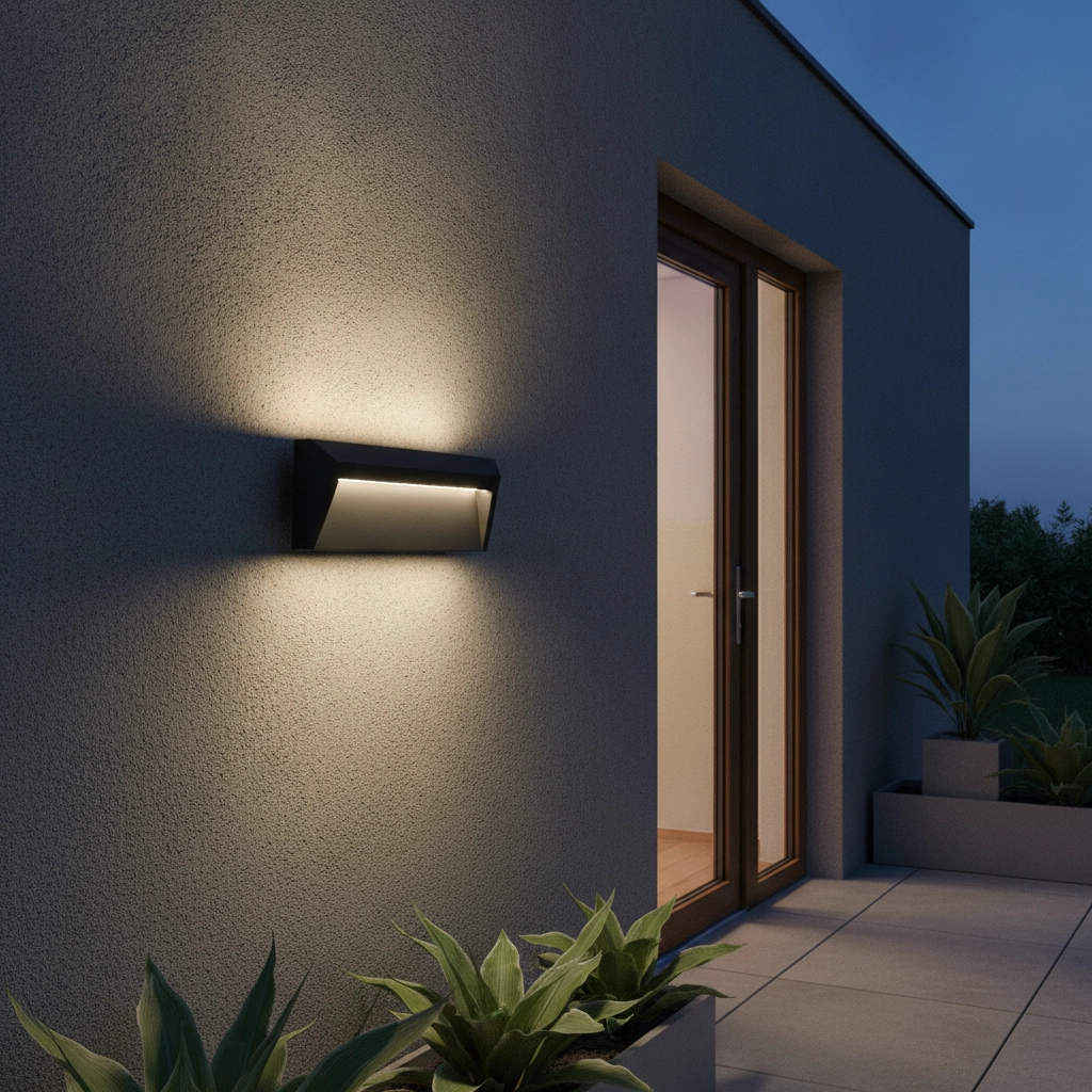 Wall lamp Luton rectangle 23cm grey