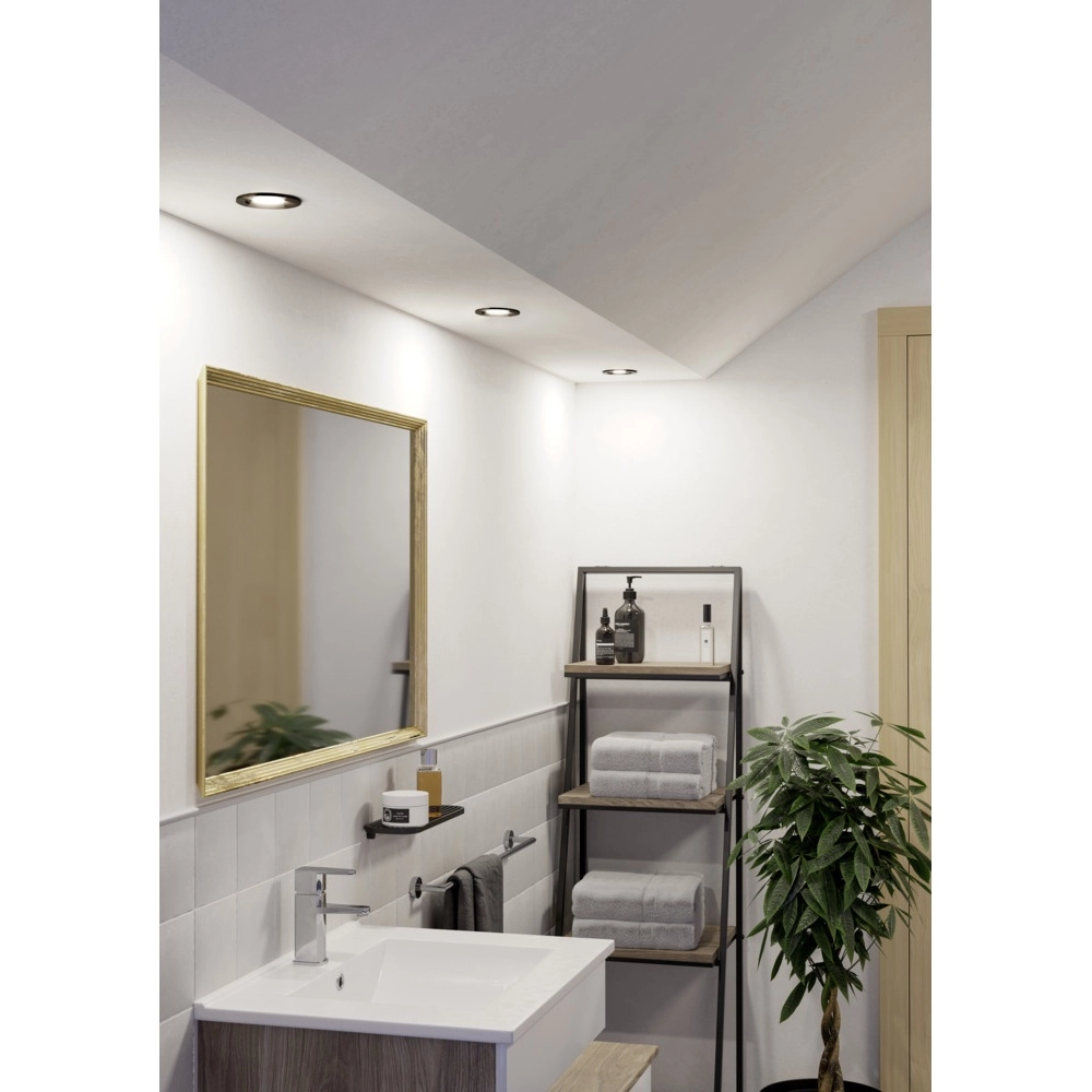 Recessed spotlight Barranco black Ø 8,4cm IP44 - 3000K Eglo 9008606359165