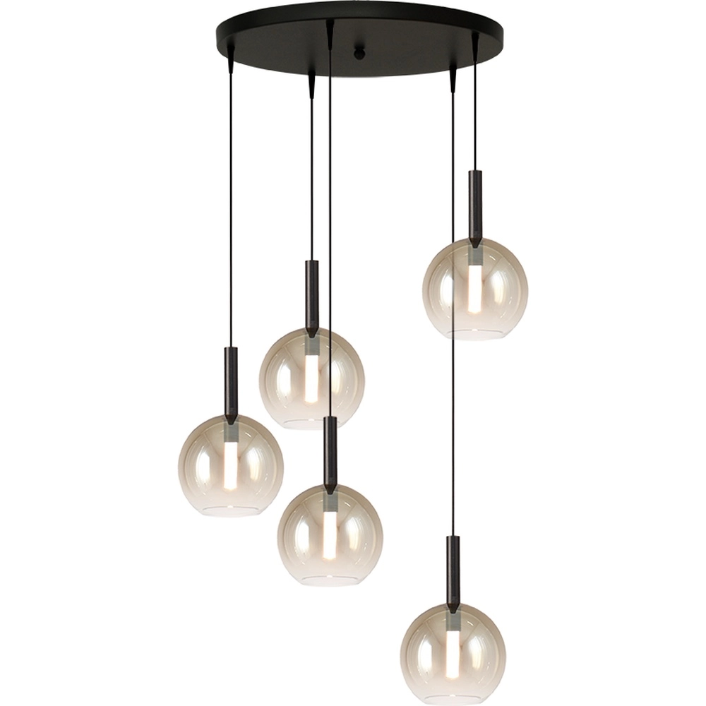 5L vide pendant lamp Lido Ball with Ø 17cm gold-fading glass