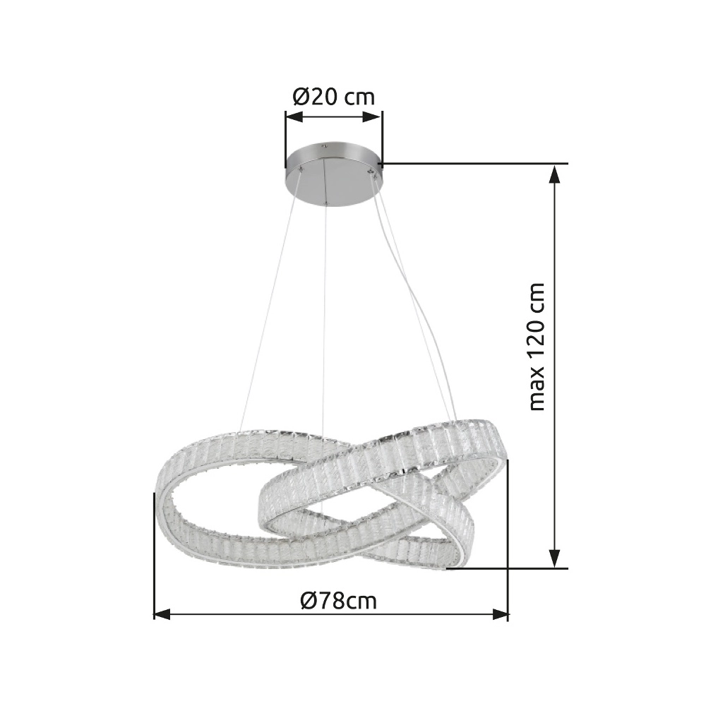 Unique pendant lamp Mucky chrome Globo 9007371468751