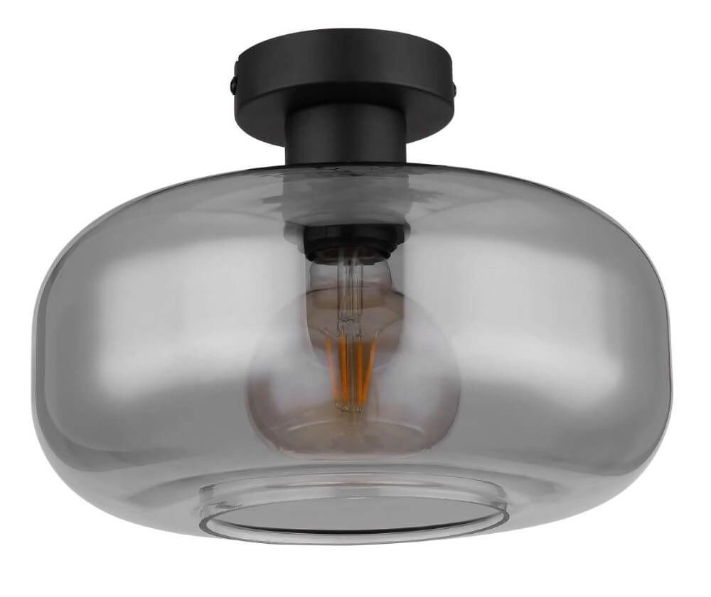 Black ceiling lamp Giuseppe smoke glass Globo 9007371432226