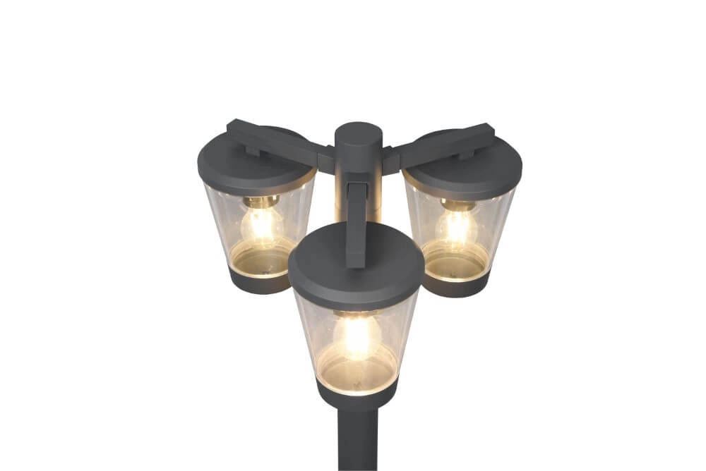 Garden lantern Cavado 3-light 220cm anthracite Trio 4017807506228