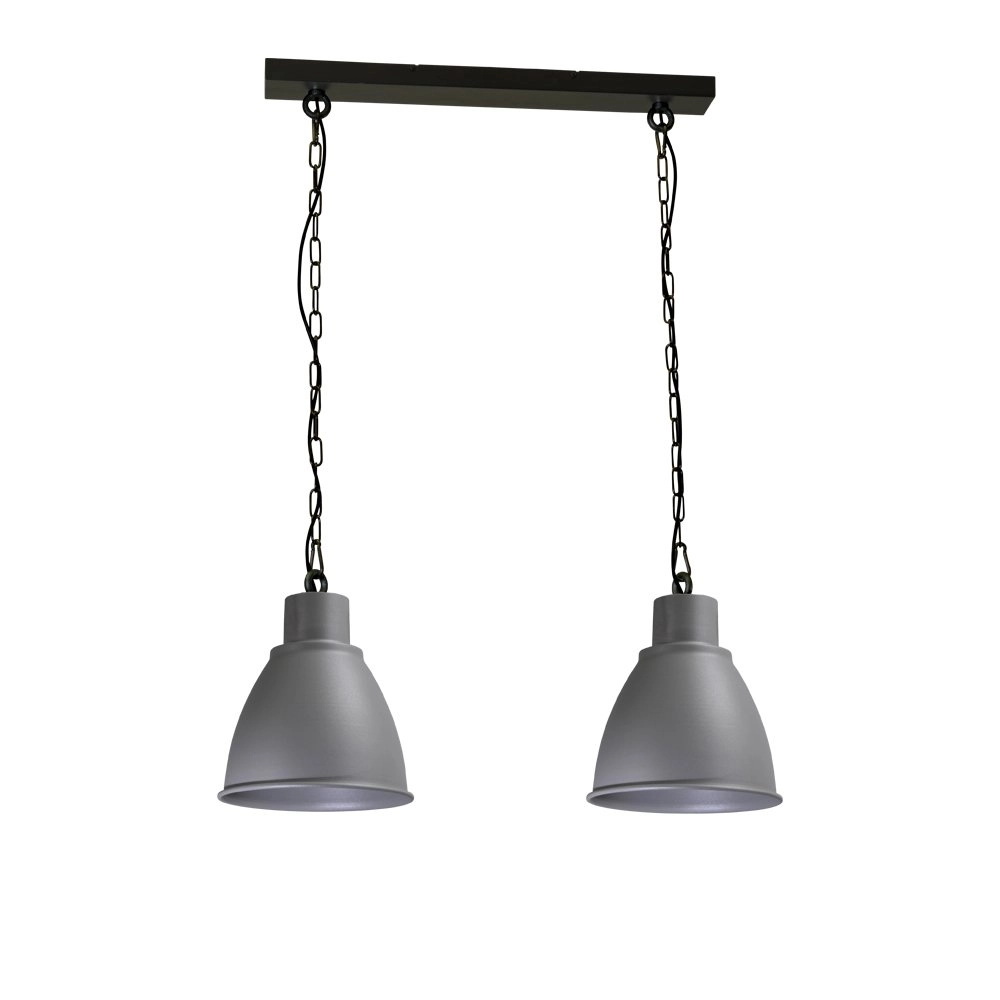 Dining room lamp Industria 2x27 2-light black with concrete gray