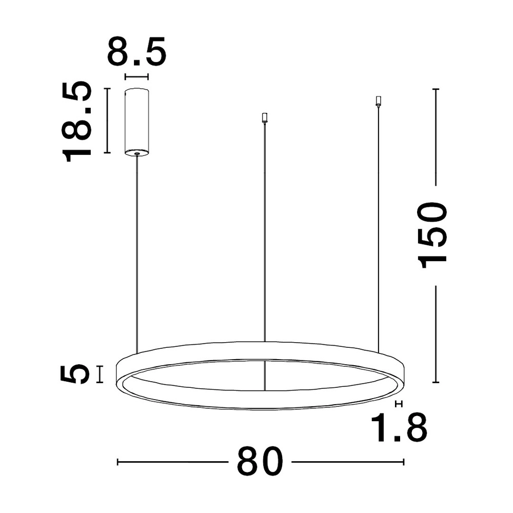 Design pendant lamp Elowen silver grey Ø 80cm Lyora 5212017439116