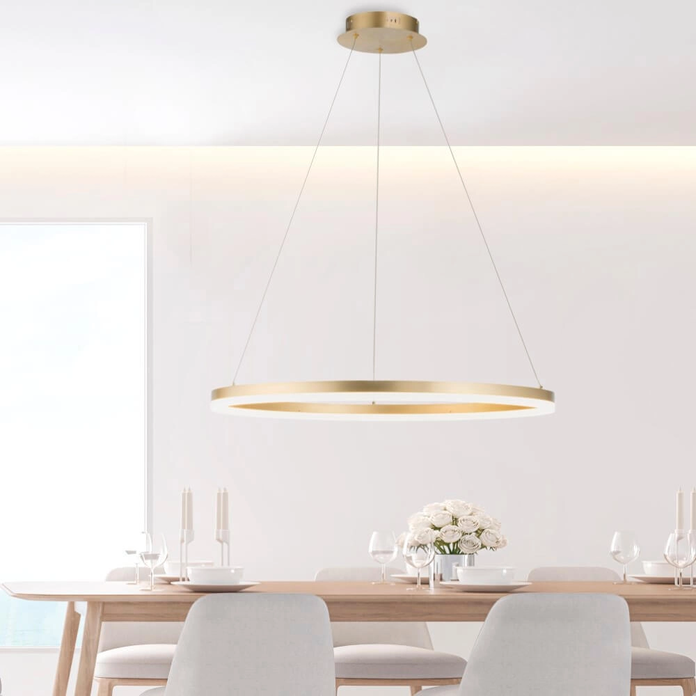 Modern pendant lamp Titus Ø 80cm antique brass Paul Neuhaus 4012248362877
