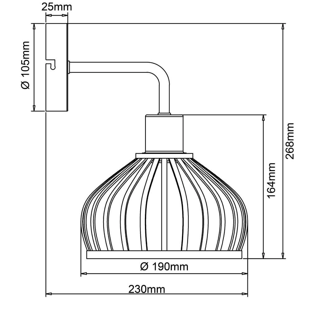 Wooden wall lamp Norah Brilliant 4004353409554