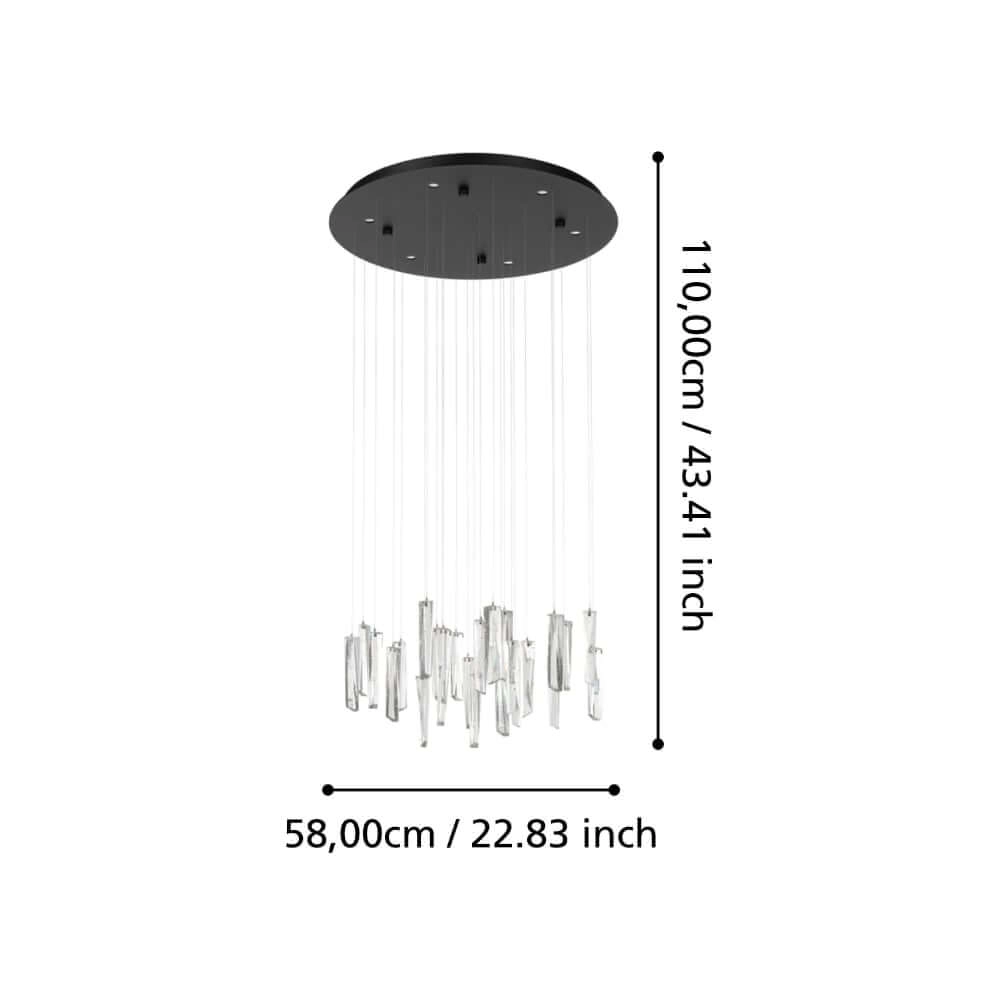 Multi pendant hanging lamp Sardenara Ø 53cm Stars of Light 9008606243211