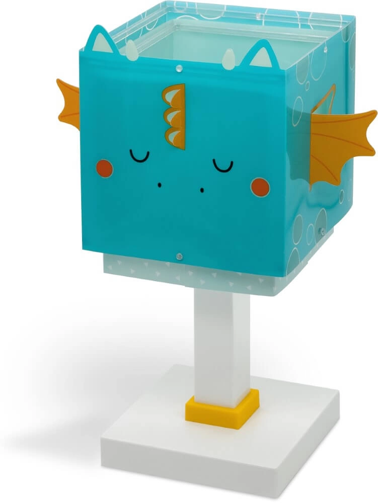 Designer table lamp Little Dragon blue with white