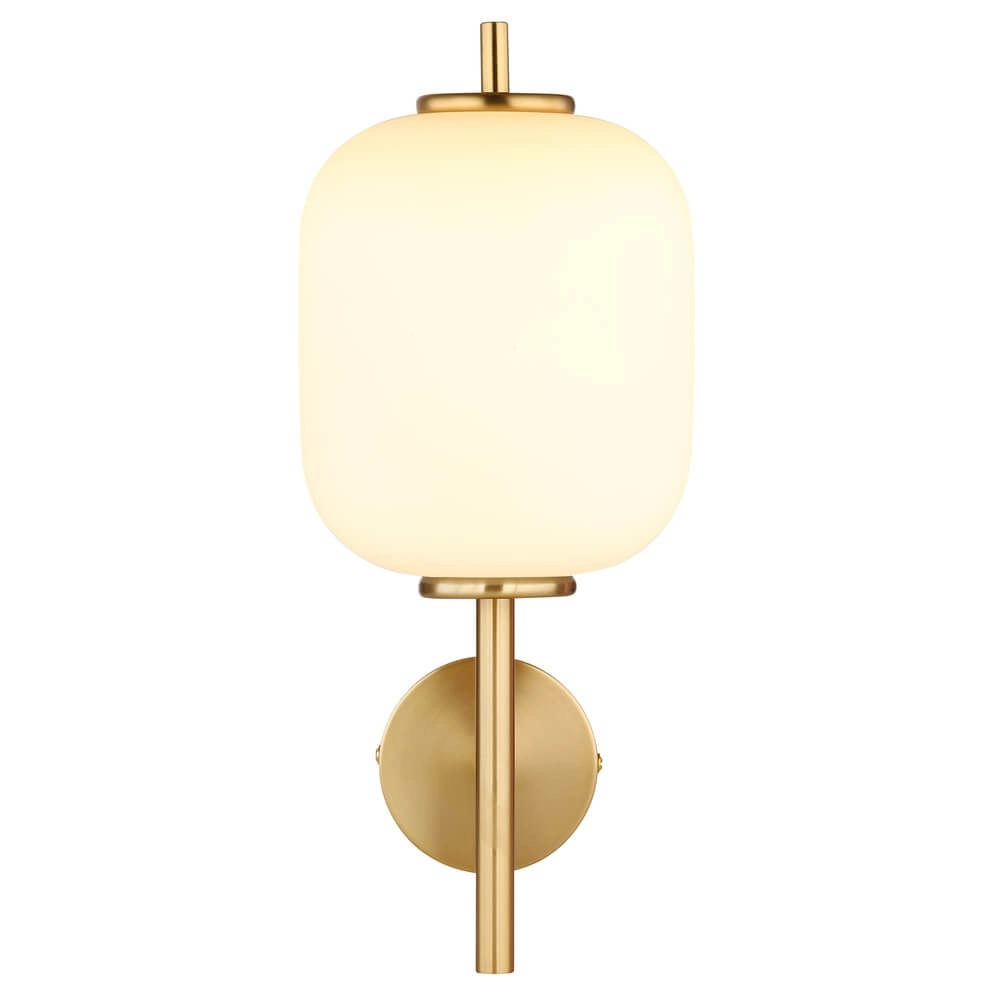 Gold wall lamp Ewald white glass Globo 9007371455584