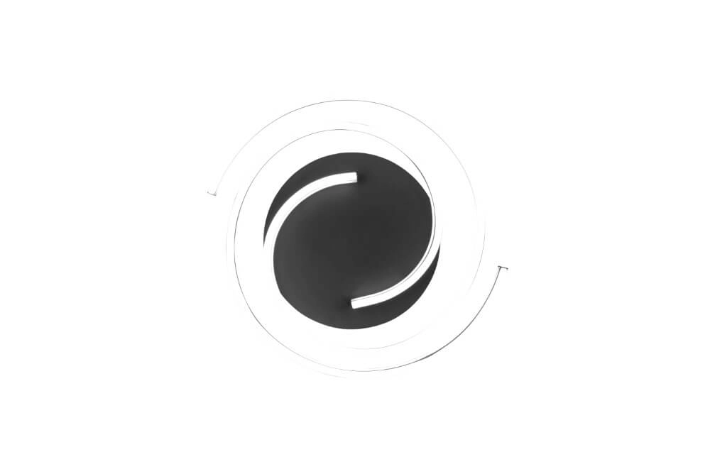 Dimmable ceiling lamp Caya gold with black Trio 4017807541953