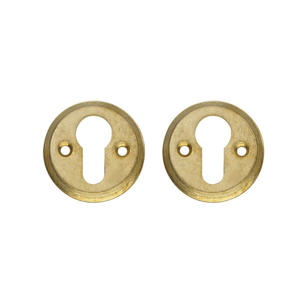 Set of 2 Cylinder Rosettes Tira Round brass tumbled screw