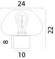 Table lamp Genua black with gold glass Ø 24cm Masterlight 8718121357164