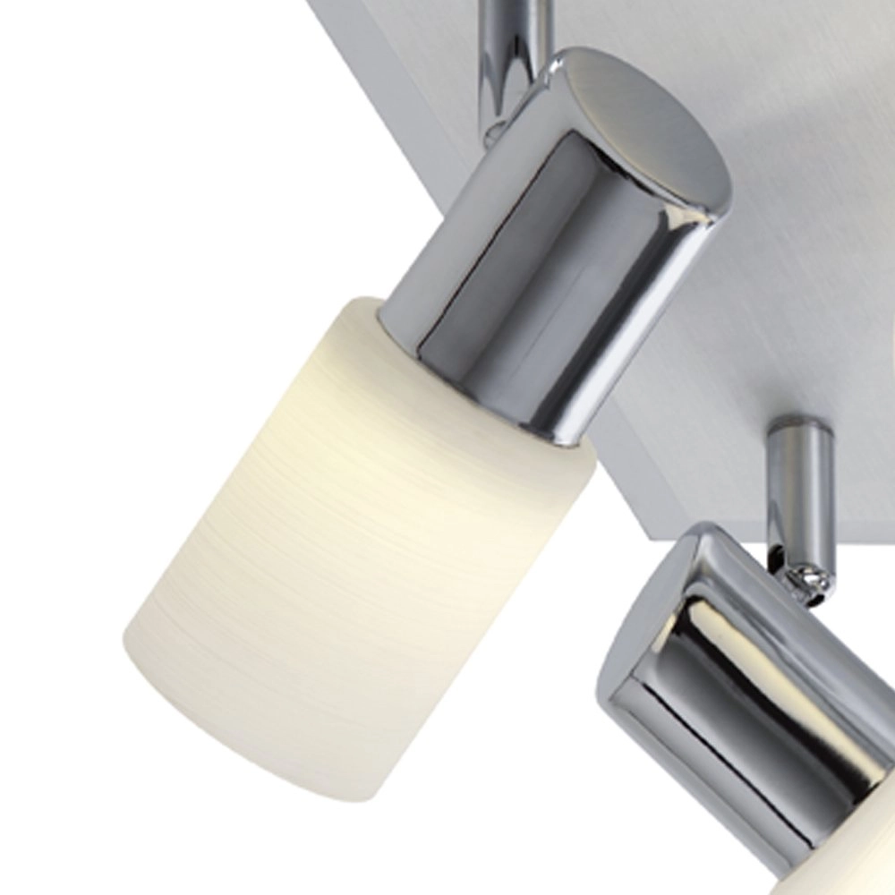 LED ceiling spot Series 8214 Square 4-light metal gray with chrome Trio 4017807220926