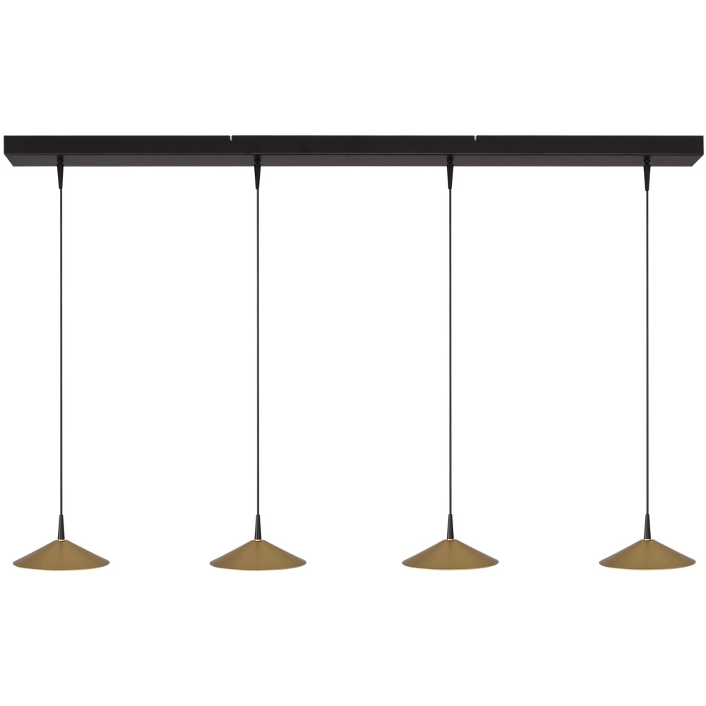 4-light pendant lamp Ceppo black with gold Ø 18cm