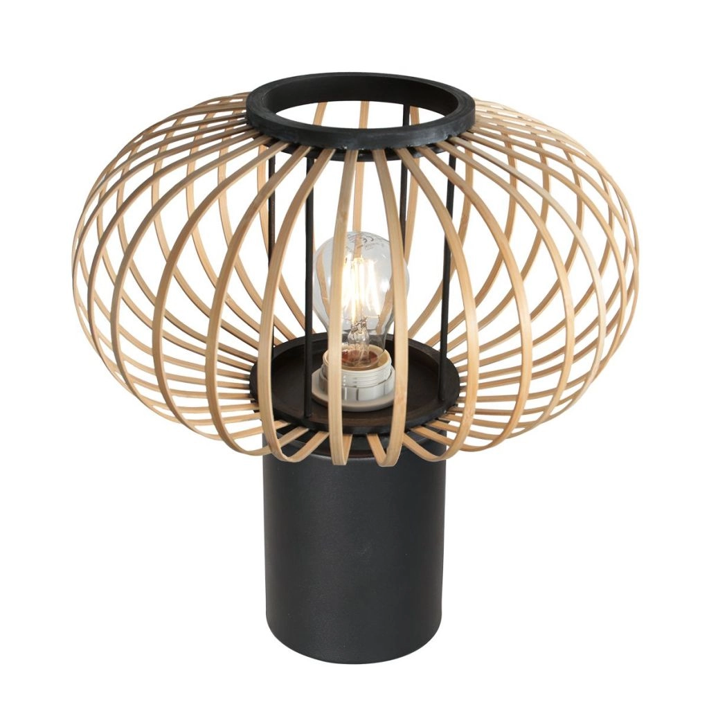 Table lamp Silva with bamboo shade Ø31cm