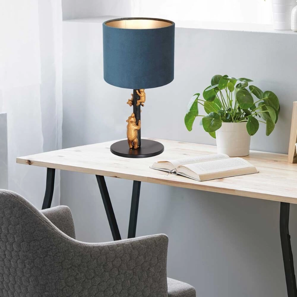 Designer table lamp Animaux with blue velvet Steinhauer 8712746151923