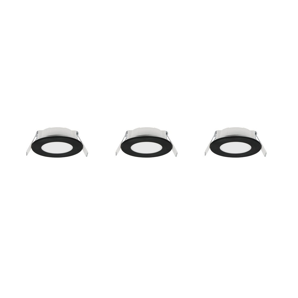 Set of 3 recessed spotlights Himal black IP65