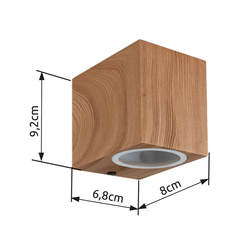 Sleek surface-mounted spot Veronika Down Wood Globo 9007371441785