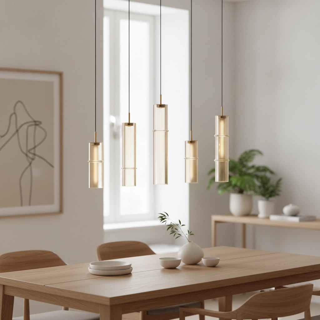 Unique pendant lamp Sano Straight 5-light gold