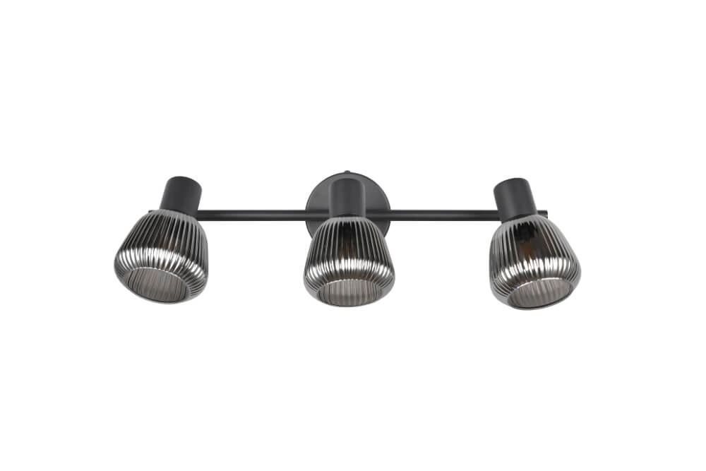 3-light ceiling lamp Tarifa with ribbed glass Trio 4017807615845