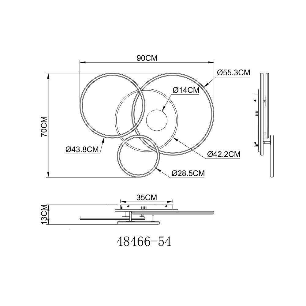 Modern ceiling lamp Invertina gold 90cm Globo 9007371572403