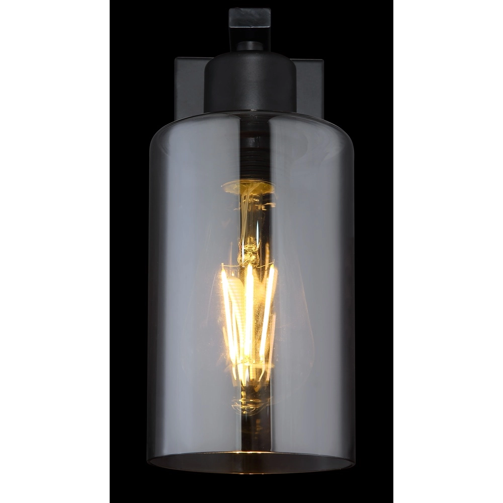 Black wall lamp Hadera with smoke glass Globo 9007371402847