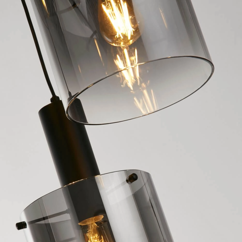 Black pendant lamp Sweden 3-light Searchlight 5053423244327