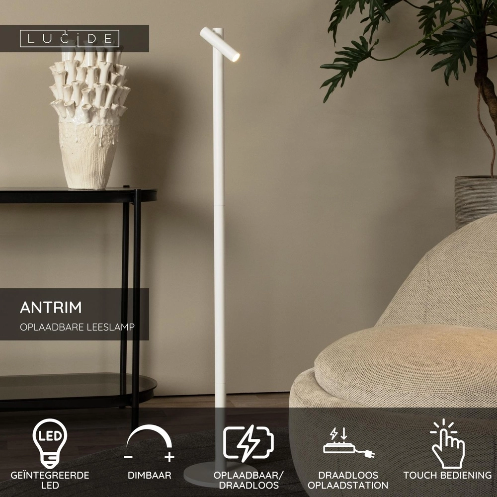 Rechargeable reading lamp Antrim white IP54 Lucide 5411212272263