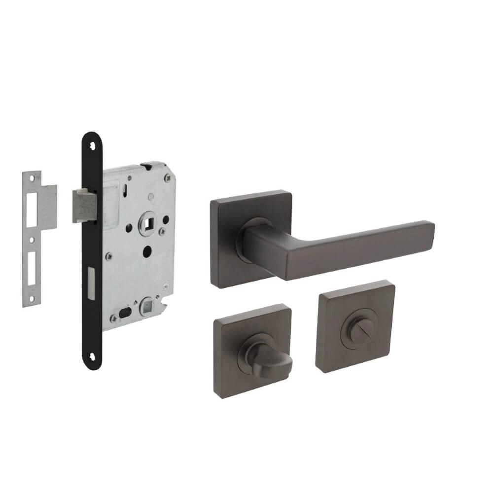 Complete door handle set Hera anthracite toilet