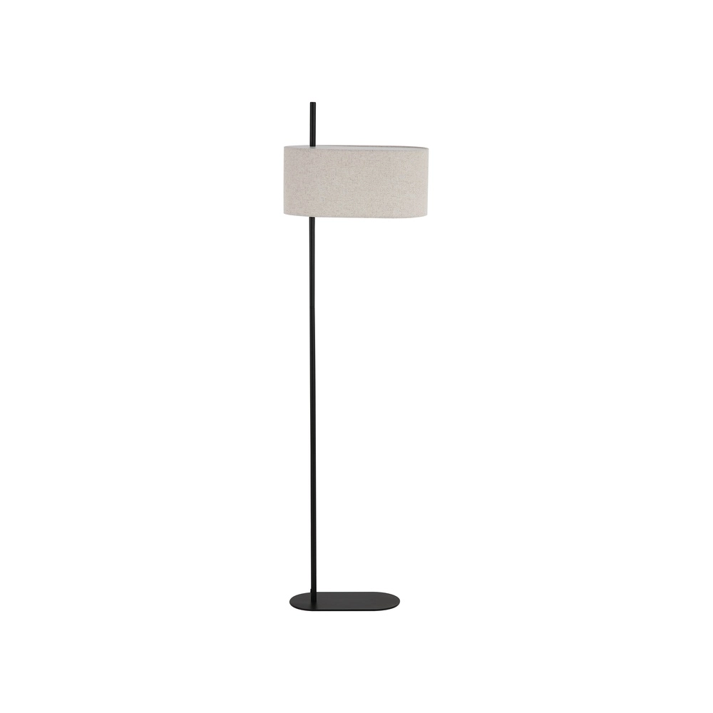 Floor lamp Hessian black with linen shade