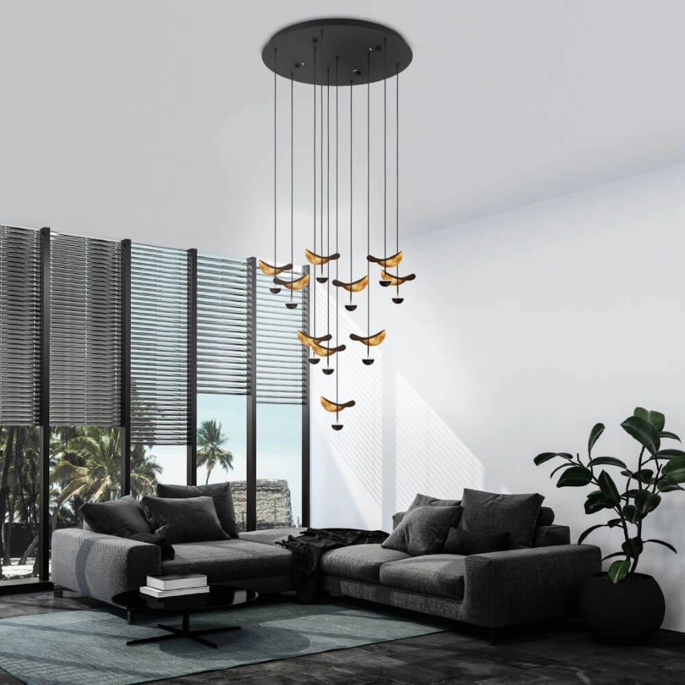 Hanging lamp Dracera black with gold Stars of Light 9008606270545