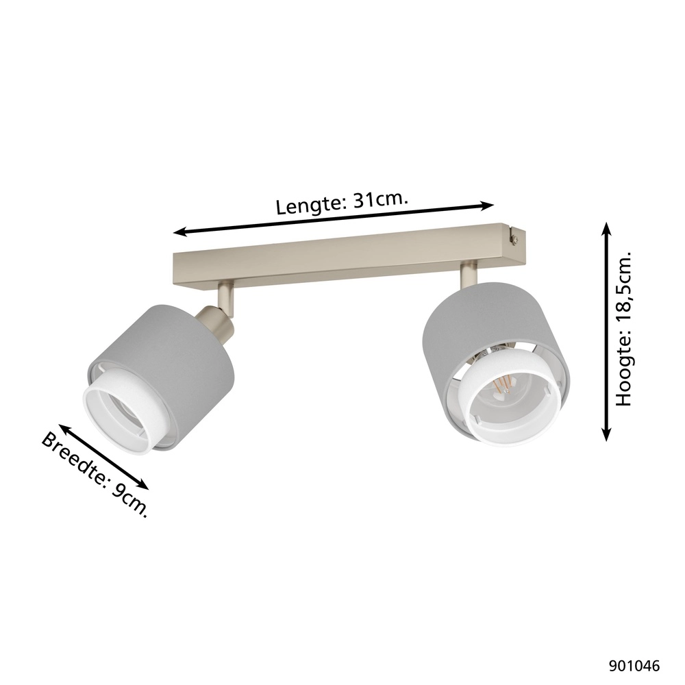 2-light ceiling lamp Bellizzi Stainless steel - 2x E14 Eglo 9008606304370