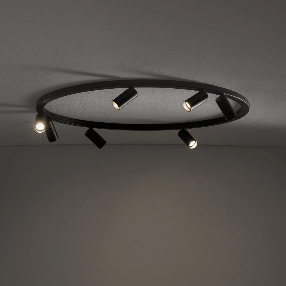 Circle surface-mounted spotlights Fourty 7x GU10 - black Lyora 5903139119443