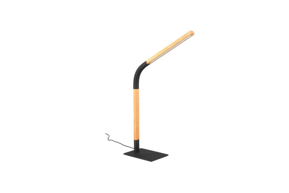 Flexible table lamp Norris black with wood Trio 4017807599992