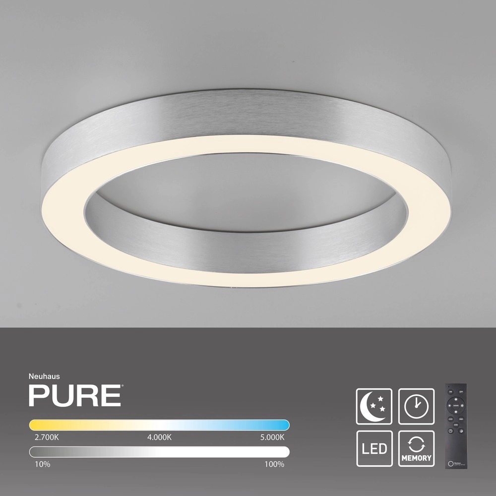 Sleek led ceiling lamp Pure Lines Round Ø 35cm - diamond Paul Neuhaus 4012248395233