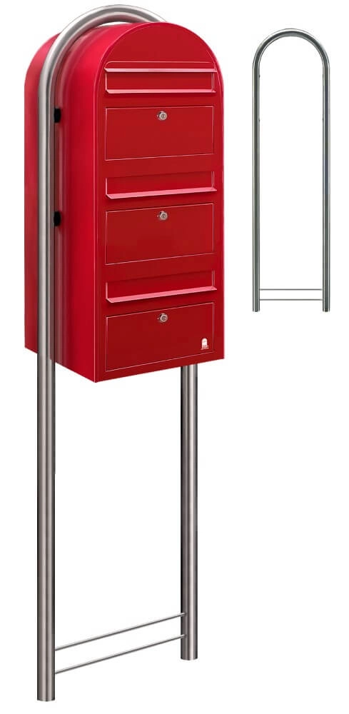 Mailbox Trio 3001 Bright red Bobi 6417237015051