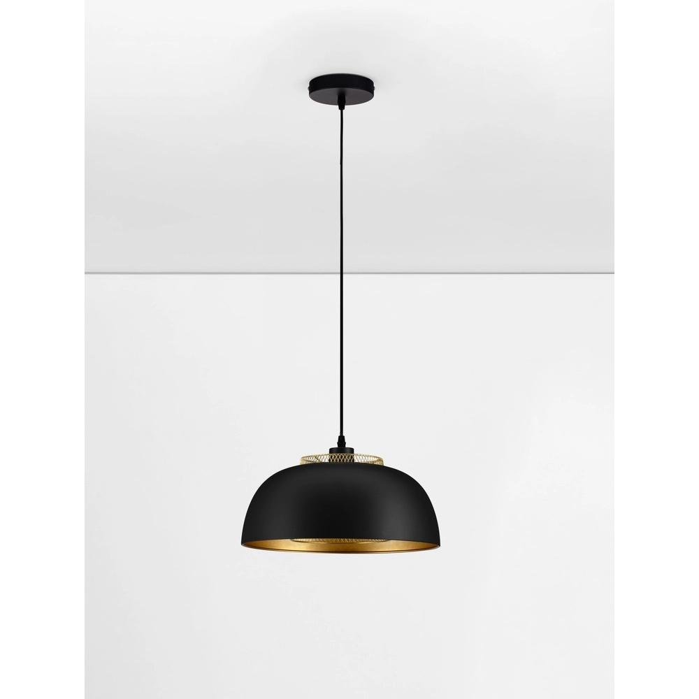 Pendant lamp Sqube black with gold Lyora 5212017454799