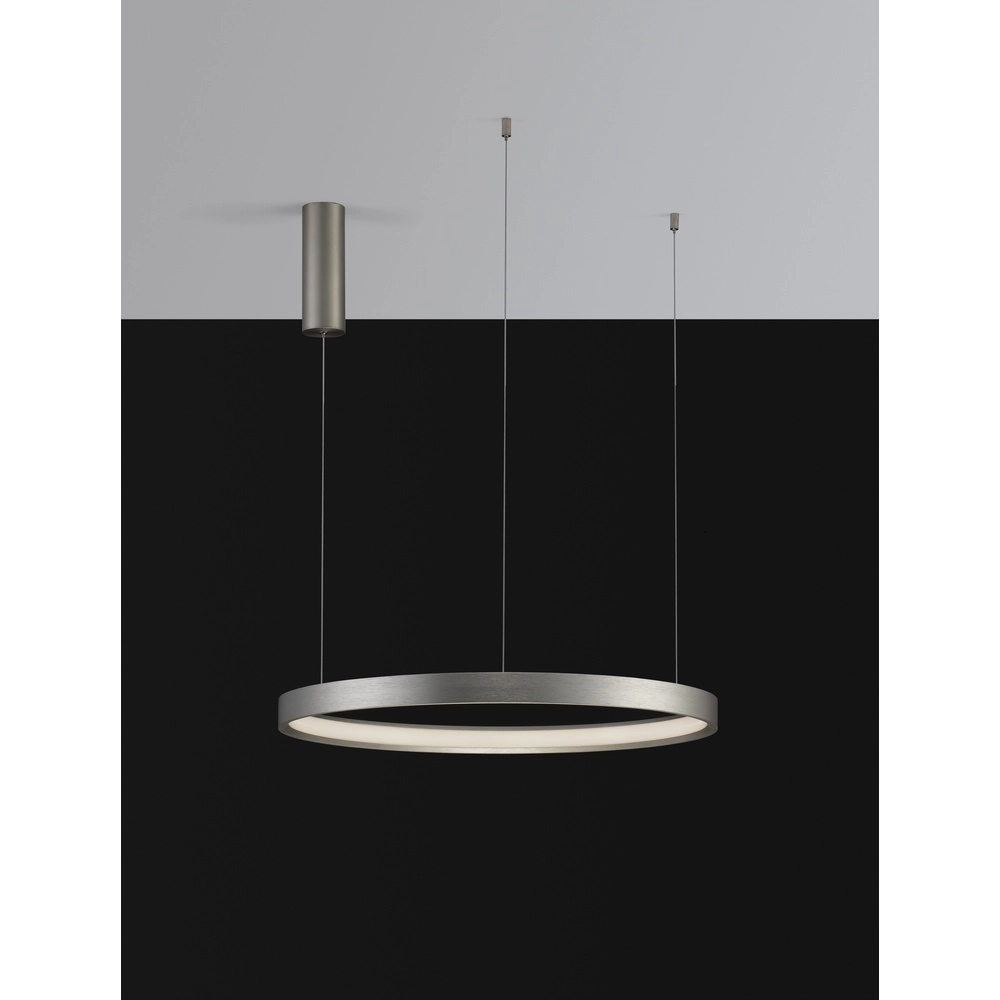 Round pendant lamp Perrine silver grey Ø 60cm Lyora 5212017438430