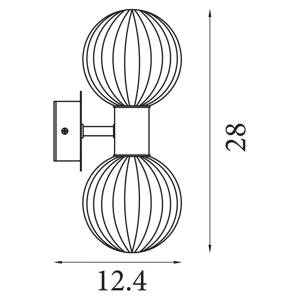 Wall lamp Luminsphere Black Double Searchlight 5053423297415