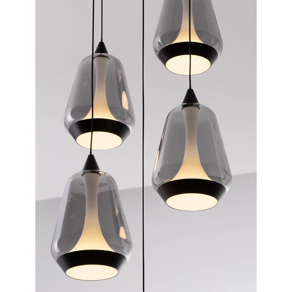 Design pendant lamp Alish 5-light smoke glass Lyora 5212017477729