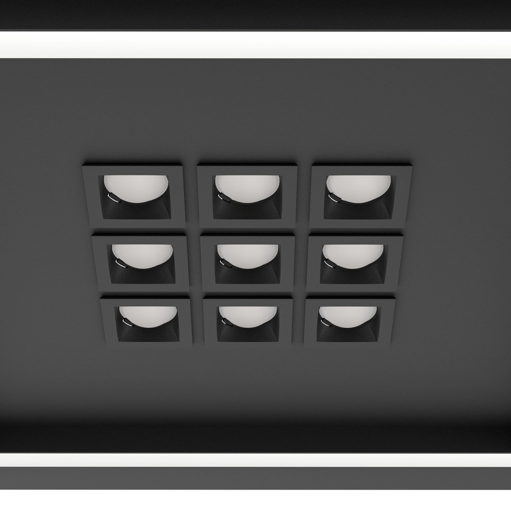 Modern led ceiling light Balazote 36x36 cm - black Eglo 9008606312719