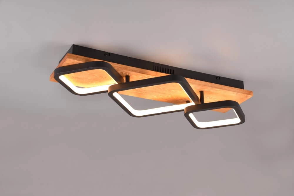 Design ceiling lamp Rama 3800lm - wood with black Trio 4017807577075
