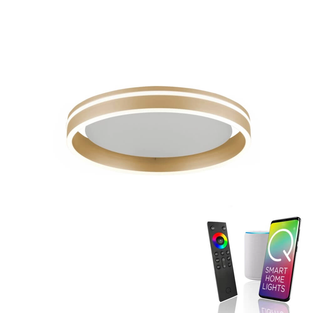Ceiling lamp Q-Vito Ø 40cm brass Paul Neuhaus 4012248333860