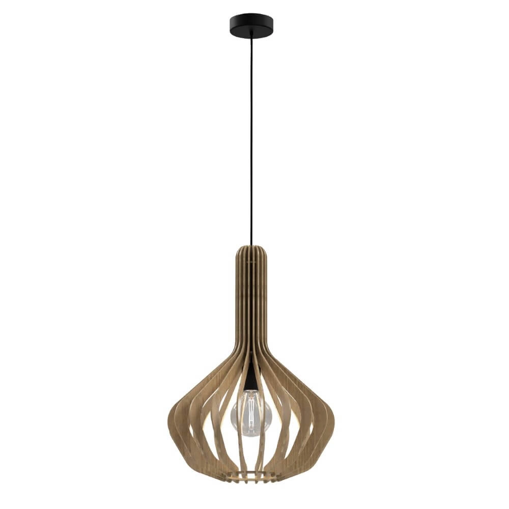 Wooden hanging lamp Velasco Ø 38cm