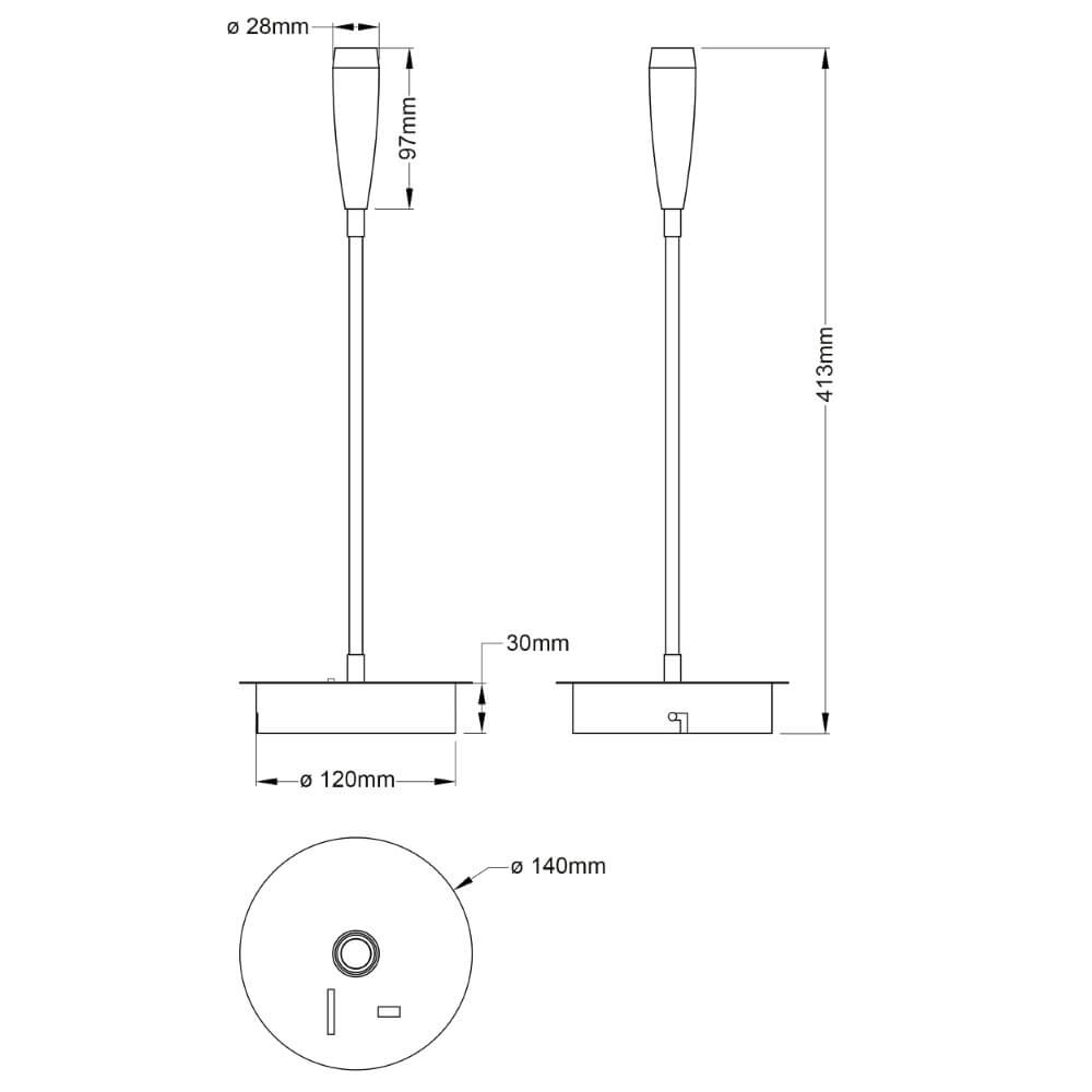 Wall lamp Jutta Black Flexible Brilliant 4004353425844