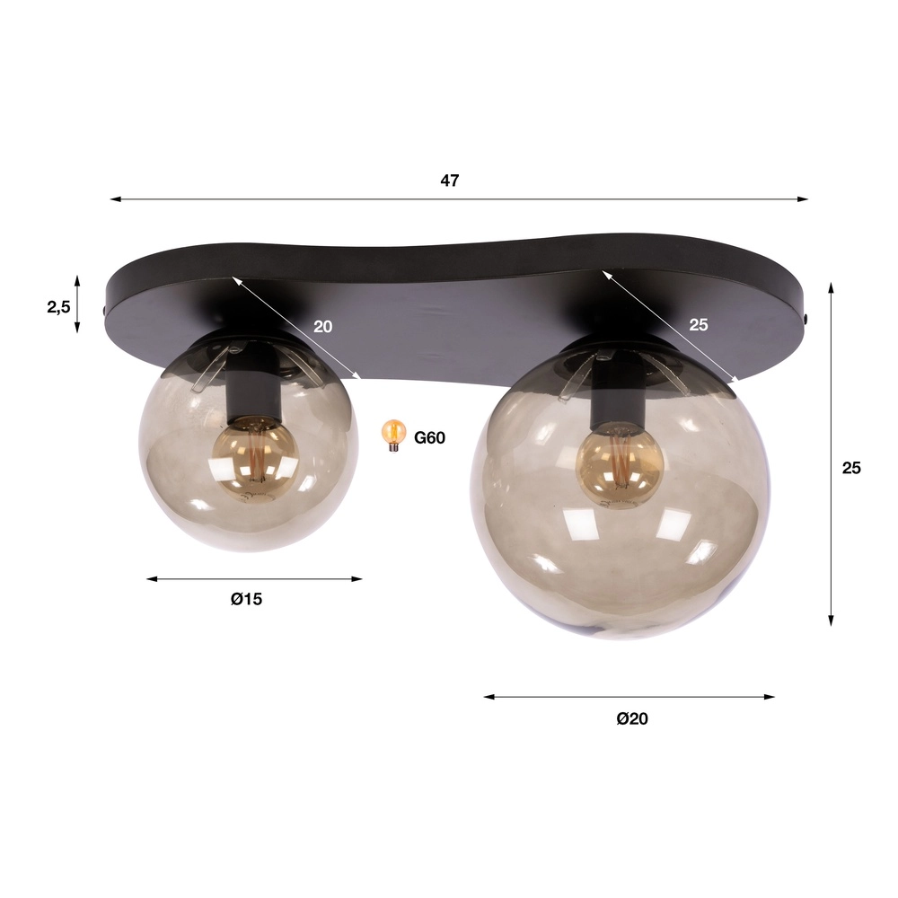 Moderne plafondlamp Bubble sienna bruin Lyora 8716803514942