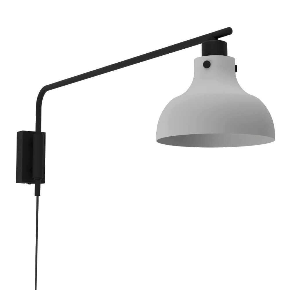 Grey wall lamp Matlock with black